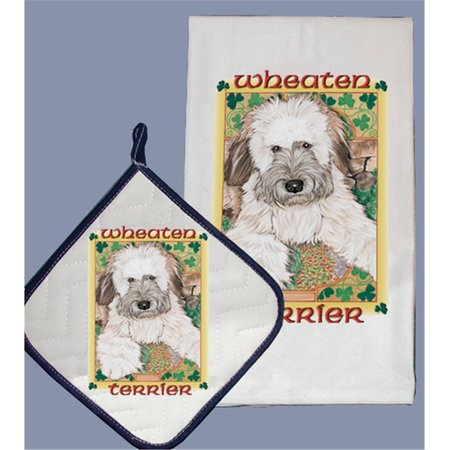 PIPSQUEAK PRODUCTIONS Dish Towel and Pot Holder Set - Wheaten Terrier PI392882